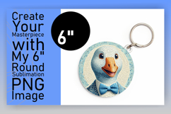 Elegant Circle PNG Keychain Design , Goose Product Image 1