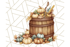 Fall Dinosaur PNG Clipart with Autumn Elements, Cute Dino Product Image 4
