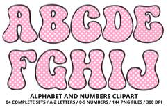 Polka Dots Alphabet Letters &amp; Numbers Clipart PNG 300DPI Product Image 2