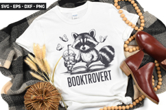 Booktrovert SVG - Raccoon t-shirt Design Product Image 1