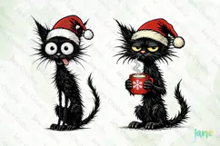 Funny Christmas Cat Clipart Product Image 1
