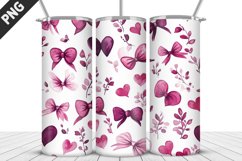Pink Bow 20oz Tumbler Design| Valentine&#039;s Day Tumbler Wrap Product Image 1
