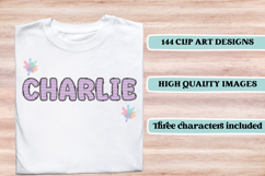 Pastel Patchwork Alphabet &amp; Numbers PNG Clipart Product Image 6