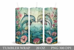 Dolphins Tumbler Design. Dolphin Tumbler Sublimation Product Image 1
