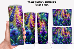 Flower Skinny Tumbler 20oz Wrap Design, Flowers Tumble PNG Product Image 1