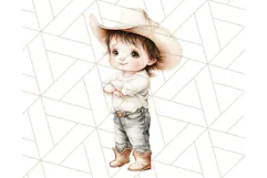 Cowboy Clipart PNG, Kid Western Country Graphic Product Image 4