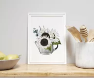 White Sunflower clipart|Floral Sublimation design|Garden PNG Product Image 6
