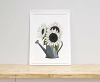 White Sunflower Sublimation design PNG|Flower Garden clipart Product Image 3