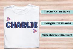 4th July Alphabet png clipart, independence letters doodle Product Image 6