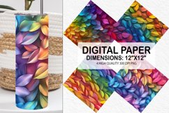 Rainbow 3D leaves Seamless Digital Paper Product Image 1