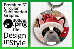 Artful Round Design Keychain Template , Holiday Pets Product Image 1