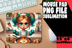 Luminous Mouse Pad PNG Design, Girl Grumpy Product Image 1