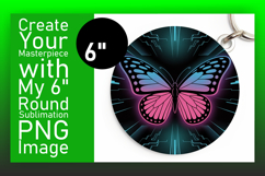 Vibrant Round Design Car Coaster PNG , Butterfly Product Image 1