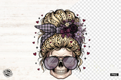 Messy Bun Skull Mom PNG Product Image 1