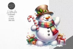 Christmas clipart, Snowman clipart, Winter sublimation Product Image 1
