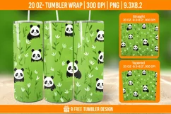 Cute Panda Tumbler Wrap Designs, Sublimation Wrap Product Image 1