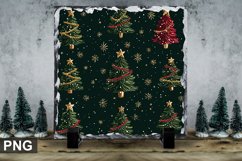 Christmas Tree Square Sublimation Slate Design Product Image 1