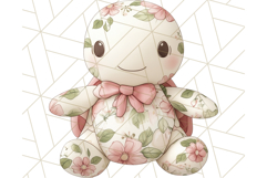 Pink Floral Stuffed Animal Clipart PNG, Cute Stuffed Animals Product Image 4