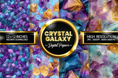 Crystal Galaxy Digital Papers - 04 variations Product Image 1