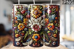 Embroidered Flowers Tumbler Wrap - High Quality 300 Dpi Product Image 1