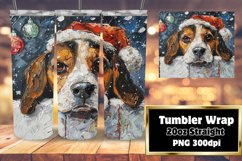 Christmas Tumbler Wrap Winter Peeking Dog Sublimation Product Image 1