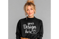 Gildan 18000 Black mockup, Gildan blank mockup Product Image 1