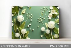 Flowers Cutting Board. Kitchen Cutting Board Template Product Image 1