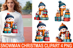 Whimsical Snowman Christmas Clipart Product Image 1