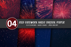 Red Firework Night Digital Paper Product Image 1