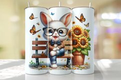 Bunny with Sunflower Tumbler Wrap Sublimation Product Image 1
