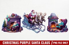 Christmas Purple Santa Claus Sublimation Product Image 1