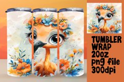 Sublimation Tumbler Wrap: Watercolor Flamingo 20oz Product Image 1