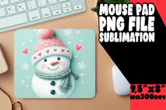 Bright MOUSE PAD Artistic PNG, Snowman Product Image 1