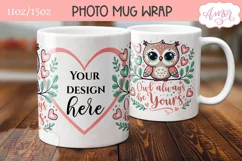 Cute Valentines Photo Mug Wrap template PNG for Sublimation Product Image 3