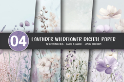 Lavender Wildflower Digital Paper Product Image 1