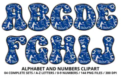 Baseball Sport Alphabet png clipart, baseball letters doodle Product Image 2