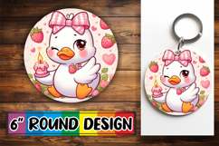 Joyful Ornaments Circle PNG, Cute Goose Product Image 1