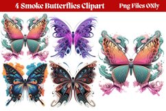 Smoke Butterflies Clipart PNG Product Image 1
