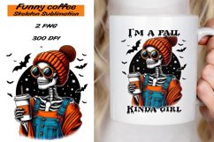 Funny Coffee Skeleton saying Sublimation PNG. Product Image 1