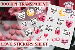 Love sticker Hearts Stickers Sheet St. Valentine&#039;s Heart PNG Product Image 1