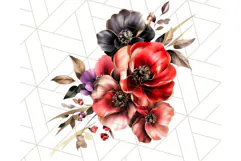 Gothic Floral PNG, Dark Aesthetic Flowers Clipart Print Product Image 4