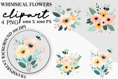 Whimsical Flowers Clipart Png Product Image 1