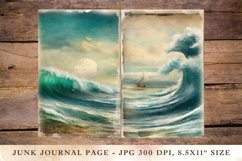 Printable Junk Journal Pages ocean sea wave 6 Product Image 1