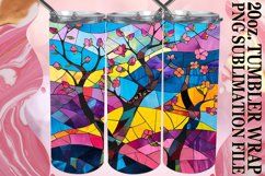 Stained Glass Tree Tumbler Wrap 20oz Colorful Sublimation Product Image 1