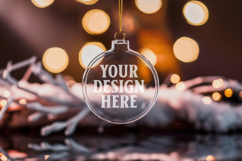 Christmas Acrylic Ornament Mockups | Round Clear Acrylic Orn Product Image 1