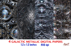 Iridescent holographic digital paper Grey bright pattern Product Image 1