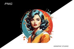 Retro Comic Style Pop Art Girls Clipart Png Product Image 1