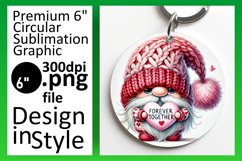 Whimsical Circle PNG Keychain Template , Gnomes Product Image 1