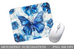 Butterfly Mouse Pad Design. Flowers Mouse Pad Sublimation Product Image 1