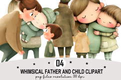 Whimsical Father Child PNG Clipart Watercolor Clipart png Product Image 1